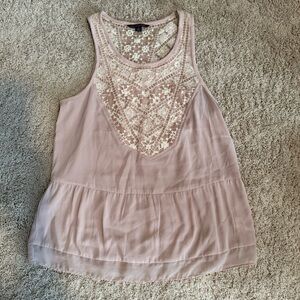 American Eagle Outfitters Lace Accent Lavender Tank Top